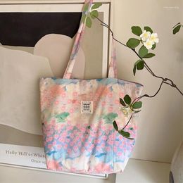 Evening Bags Sweet Flower Ladies Eco Shopping Large Capacity Women's Shoulder Bag Thin Cotton Portable Female Travel Tote Handbags