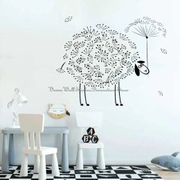 Stickers Dandelion decoration flower plant cute sheep kindergarten children's room baby room decoration vinyl decal gift E16