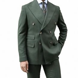 Terno masculino listrado, roupa de festa sob medida, blazer duplo, conjunto de calças, roupas de casamento, 2 peças, jaqueta, calça, traje homme h1O1 #