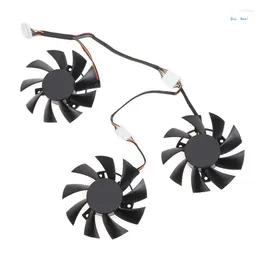 Computer Coolings 3 Pieces 75mm T128015BU 7Pin Graphics Card Cooling Fan For RX 5700 RX5700 XT GTX1660S 1660 VGA Cooler