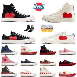 Designer High Vintage Commes Des Garcons X 1970s Outdoor Casual Canvas Shoes Men Women All Star Classic 70 Chucks Taylors Low Multi-Heart chaussures Flat Sneakers