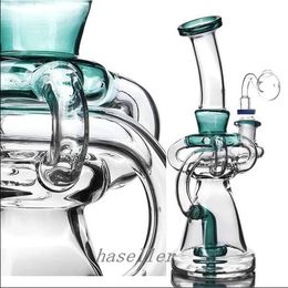 8.3inchs Recycler Oil Rigs Glass Water Bongs Hookahs Shisha Heady Dab Water Bongs Smoke Pipe With 14mm Joint