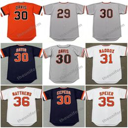 Men's 1969's-2002's San Francisco TITO FUENTES CHILI DAVIS ORLANDO CEPEDA GARRY MADDOX CHRIS SPEIER GARY MATTHEWS GAYLORD PERRY Throwback Baseball Jersey S-5XL