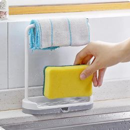 Hooks Kitchen Storage Sponge Holder Hanging Bathroom Utensil Box Rag Rack Rangement Cuisine