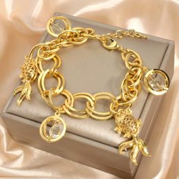 Charm Bracelets ZEADear Jewelry Dubai Gold Color Link Chain Hip Hop Goldfish Fish Charms Bracelet For Women Wedding Party Gifts Daily