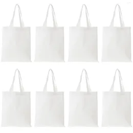 Storage Bags 8 Pcs Portable Shopping Bag Gift Bulk Pouch Canvas Tote Large Grocery Sublimation Supermarket Shoulder Blank