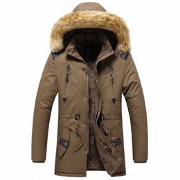 winter Men Parkas Jacket Solid Cott Padded Warm Coat Military Male Hooded Fleece Thick Lg Outwear Windbreaker Warm Jackets J5fa#