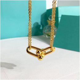 Stainless Steel Heart-shaped Necklace Short Female Jewellery Gold Titanium Heart Pendant Necklaces for Women with Box with Stamp264m