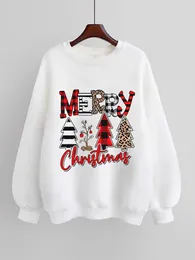 Women's Hoodies Women Fleece Holiday Clothing Christmas Year Happy Festival Trend Cute Fashion Pullovers Print Female Graphic Sweatshirts