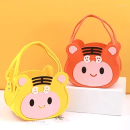 Gift Wrap Cute Cartoon Tiger Shaped Felt Bag Holiday Party Candy Handbag Thickened Storage Size 22x17x13.5CM