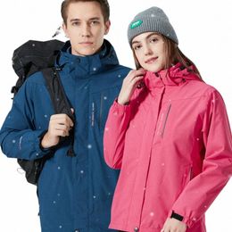 men's Women's Two-pieces Sets 3 in 1 Thick Warm Coats Cam Windbreaker Winter Coat Hiking Windproof Outdoor Waterproof Suits Z1lb#