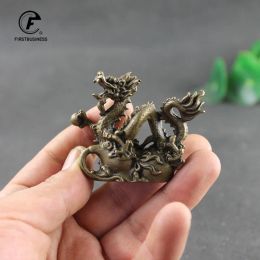 Sculptures Antique Bronze Dragon Statue Ornaments Pure Copper Lucky Feng Shui Figurines Craft Home Decoration Accessories Office Desk Decor