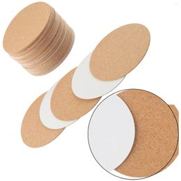 Table Mats Mat Cork Coasters Anti-slip Surface Heat Insulation 60Pcs For Sheets Wood Colour Backing DIY