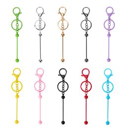 Edelstahl-Metall-DIY-Perlen-Schlüsselanhänger, Schlüsselanhänger, Tasche, Autoschlüssel, Anhänger, Dekoration