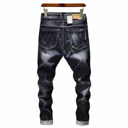 top Fi Mens Jeans Brand Robin 2020 Hip Hop spring Autumn Ripped for Men Solid Cott Full Length Mid Black Colour Sale Q6Tw#