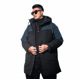 gxxh Extra Large Size Men Blue Black Ctrast Oversized 7XL 8XL 9XL Lg Parkas Thick 2022 Winter Butts Zipper Male Warm Coat c7eo#