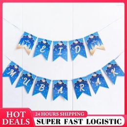 Party Decoration Banner 2024 Eid Mubarak Festival Fishtail Banners Flag Environmentally Friendly