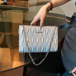 Stores Export Designer Shoulder Bags This Years Popular Bag for Women in 2024 New Fashion Niche Single High-end Chain Cross Body Pleated Small Square