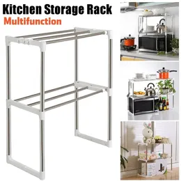 Hooks Eco Multi-functional Microwave Oven Stainless Steel Shelf Storage Rack Adjustable Independent Freedom