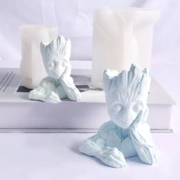 Lighters Tree Man Gromit Candle Silicone Mould Gypsum Form Carving Art Aromatherapy Plaster Soap Mould Home Decoration Mould Wedding Gift
