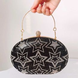 Fashion Star Evening Bag Rhinestone Hardware Box Bag Women Crossbody Handbag 040124