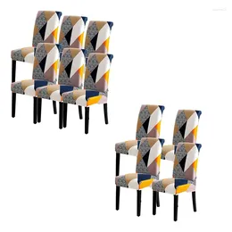 Chair Covers Stretch Removable Washable Kitchen Protector For Dining Room El(Geometry)