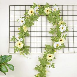 Decorative Flowers 1Pc 195cm Artificial Sunflower Rattan Plastic Simulation Daisy Flower Vine For DIY Wreath Home Decoration Supplies