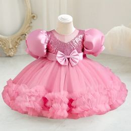 Baby girls birthday party dress 9 months to 5 years old Princess Christmas communion Party Cake evening vestidos 240318