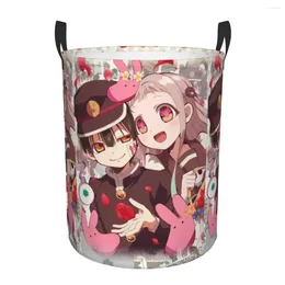 Laundry Bags Anime Toilet Bound Hanako Kun Basket Collapsible Japanese Manga Clothes Hamper For Nursery Kids Toys Storage Bin