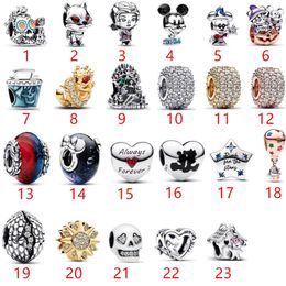 DIY Pandorabracelet Pandoras Charm Bracelet Beads Silver Plated White Copper New Rights and Game Dragon Halloween Night Glow Skull Scattered Beads