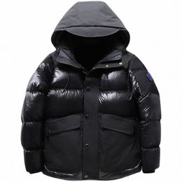 men's Hooded White Duck Puffer Jacket Windproof Thicken Thermal Luxury Glossy Down Coats Outdoor High Quality Down Parkas f4bw#