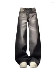 Women's Jeans Baggy 2024 High Waist Black Wide Legs Casual Trousers Korean Fashion Trend Suit Straight Pants Gothic Y2K Streetwear