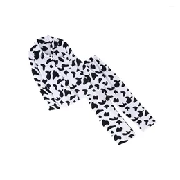 Home Clothing Women's Cow Pyjamas Comfortable Sleepwear Long Sleeve Nightshirts Animal