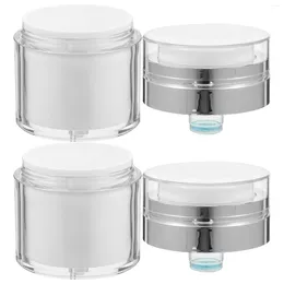 Storage Bottles 2 Pcs Press Cream Jar Jars For Cosmetics Bottle Airless Pump Liquid Mini Lotions Travel Containers