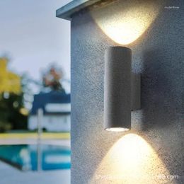 Wall Lamp Waterproof Villa Garden Outdoor Aisle Light Double-Headed Spotlight Homestay El Exterior Cement W