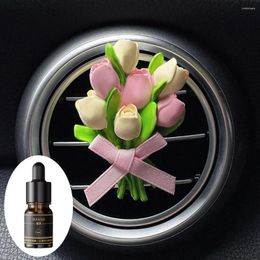 Tulip Bouquet Car Mounted Fragrance Goddess Air Conditioner Outlet Diffuser Stone Interior Decoration Accessories