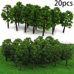 Decorative Figurines 20Pcs 8CM Train Artificial Miniature Tree Plastic Model Scenery Railroad Decoration Building Landscape Accessories Toys