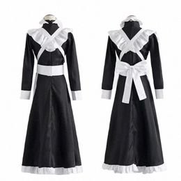 classic Black White Maid British Style Pearl Thread Lg Coffee Shop Maid Dr Home Holiday COSPLAY Men's Women's Clothes K3sZ#