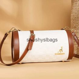 Shoulder Bags High Quality Leather Crossbody Bag Fashion Cylinder Sac Women 2023 Luxury Handbag Designer Female Messenger Purse Tote H240328