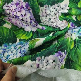 Fabric Good Thickened Vivid Embossed Hydrangea Macrophylla Knitting Jacquard Fabric Memory Silk Cotton Fabric Sewing Diy Suit Clothing