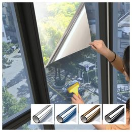 Window Stickers One Way Film Privacy Self-adhesive Glass Sticker For Home Office Reflective Mirror Sun Blocking Anti UV Tin