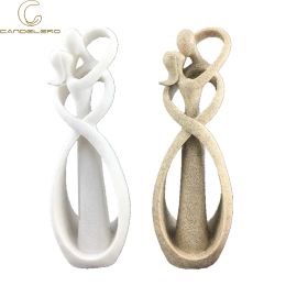 Sculptures Figurines Ornaments desk decoration 23cm Sandstone Kissing Lover Statuettes Wedding Statue Decoration Anniversary Souvenirs room