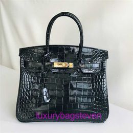 Top Original Wholesale Hremms Birkks Tote Bags Online Shop Crocodile Leather Womens Bag Quality Fashion Portable One Shoulder Messenger Bag with Real Logo