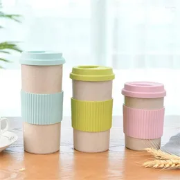 Mugs Rice Husk Wheat Fiber Cup Portable Casual Mug With Lid Personalized Creative Office Drinkware Coffee