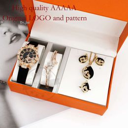 Senhoras quartzo alta beleza pulseira colar anel brinco conjunto relógio feminino