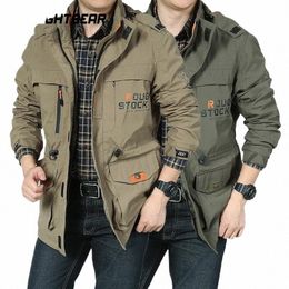 Jaqueta masculina à prova d'água de grandes dimensões, corta-vento com capuz, roupa externa com vários bolsos, jaqueta casual, roupas masculinas, trench coat AF086 A8tf #