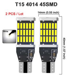 Upgrade 2 PCS T15 W16w 906 922 LED Signal Light Canbus Error Free High Power 12V 4014 45Smd 7000K White Car Reverse Parking Backup Lamps
