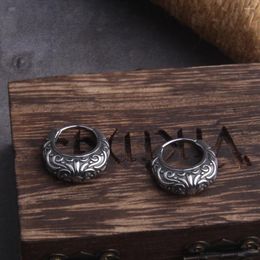 Hoop Earrings Silver Color Stainless Steel Hoops For Women Men Circle Round Huggie Punk Luxury Jewelry Not Fade With Wood Box