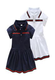 new fashion Toddler Baby Girls dress cartoon Summer baby girl clothes striped Short Sleeve Casual Dress Sundress9705599