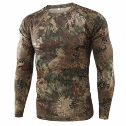 summer Quick-drying Camoue T-shirts Breathable Lg-sleeved Military Clothes Outdoor Hunting Hiking Cam Climbing Shirts T9NY#